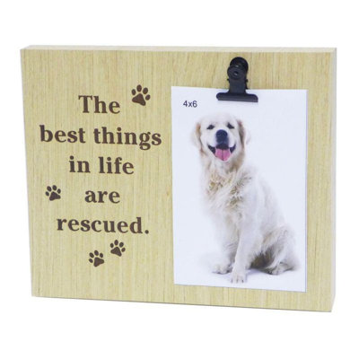 Cadre photo «Dogs Pawprints The Best Things in Life Are Rescued»