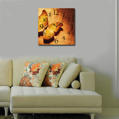 Horloge murale élégante 15,7 po x 15,7 po | 100% panneau de fibres à densité moyenne, épaisseur: 0,2 pouce | Décoration élégante pour le salon, la chambre à coucher et le bureau | Design moderne avec une esthétique minimaliste
