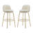 Rio Claro Indoor Metal Upholstered Barstool, Gold Finished Frame And Beige Upholstery, Set Of 2