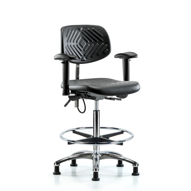 Chaise de dessinateur Millicent, Noir, Patins, Non inclus