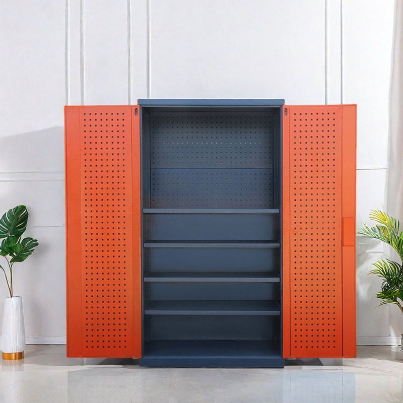 Multi-functional Large Capacity Garage Lockers, Orange/Black