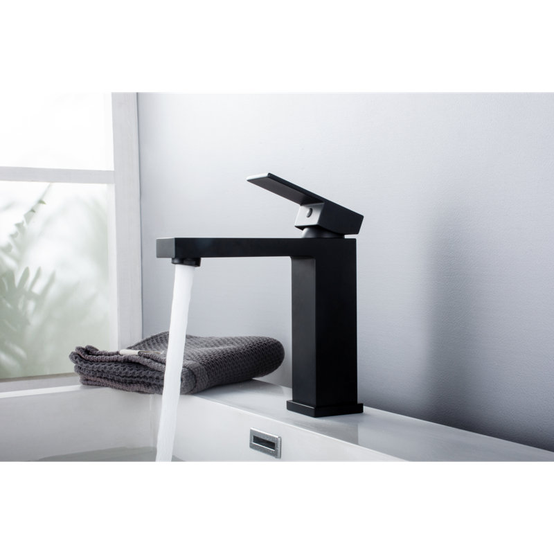 Upc Faucet With Drain, Oil Rubber Black