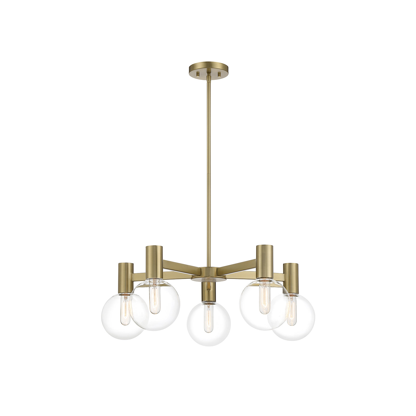 Rorem Chandelier, Brass, 5 Lights