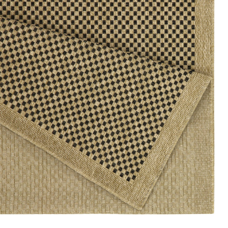 Jute/black Area Rug - 2.7 Ft. X 7.3 Stain , For Houseboats Natural + Black Indoor/outdoor Polypropylene,