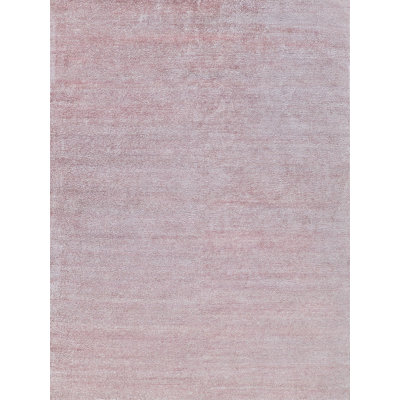 Plush Viscose/ Wool Area Rug in Pink