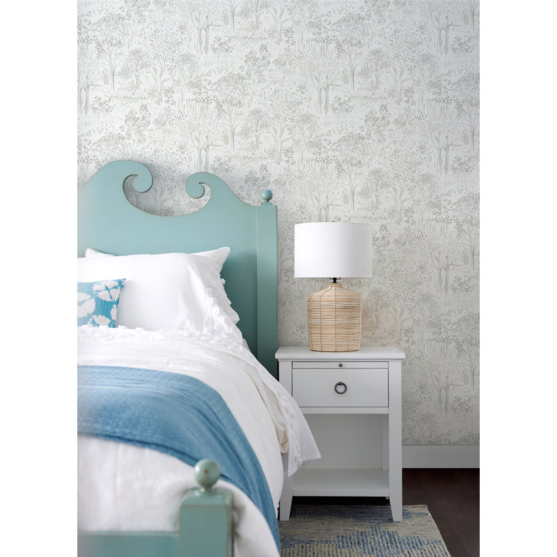 Rouleau de papier peint lisse L 33 pi x l 20,5 po Catoya Forest, Gris