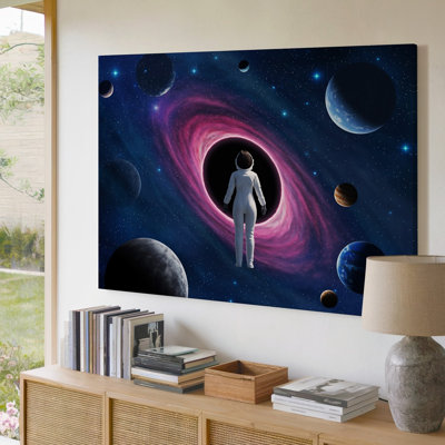 Reproduction d'art mural, "Un astronaute solitaire dérive dans l'étendue illimitée de l'espace"