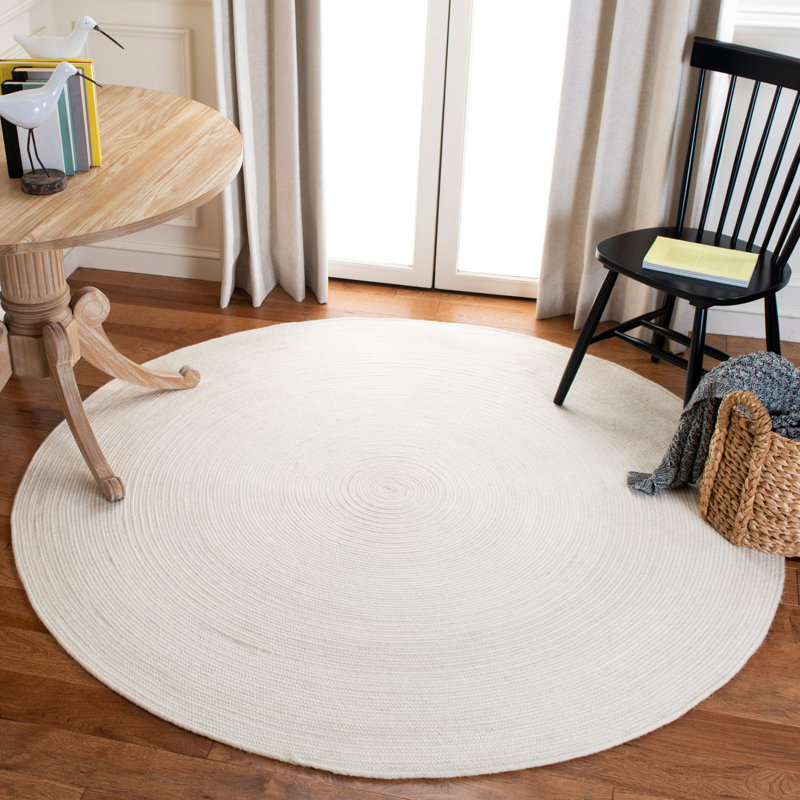 Conn Hand Woven 0.6 Wool, 0.4 Cotton Solid Color Rug, Round 6'