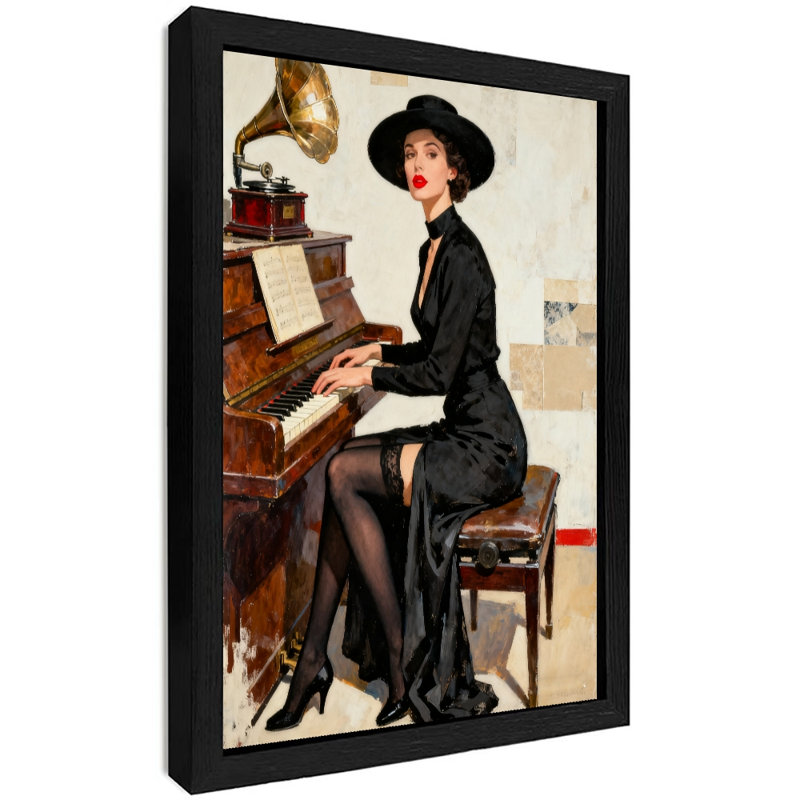 «Black Love Vintage Paris from Elegant Lady», reproduction d'art encadrée de style rétro, H 17 po x l 13 po