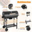 Barbecue au charbon de qualité commerciale 30 po avec évents réglables, plateau pliable et cendrier amovible iyofe - fabrication en acier inoxydable pour une chaleur uniforme et un nettoyage facile