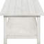 Table basse en bois blanc vieilli avec tablette ouverte, forme rectangulaire pour le présentoir de salon et le rangement de conversation