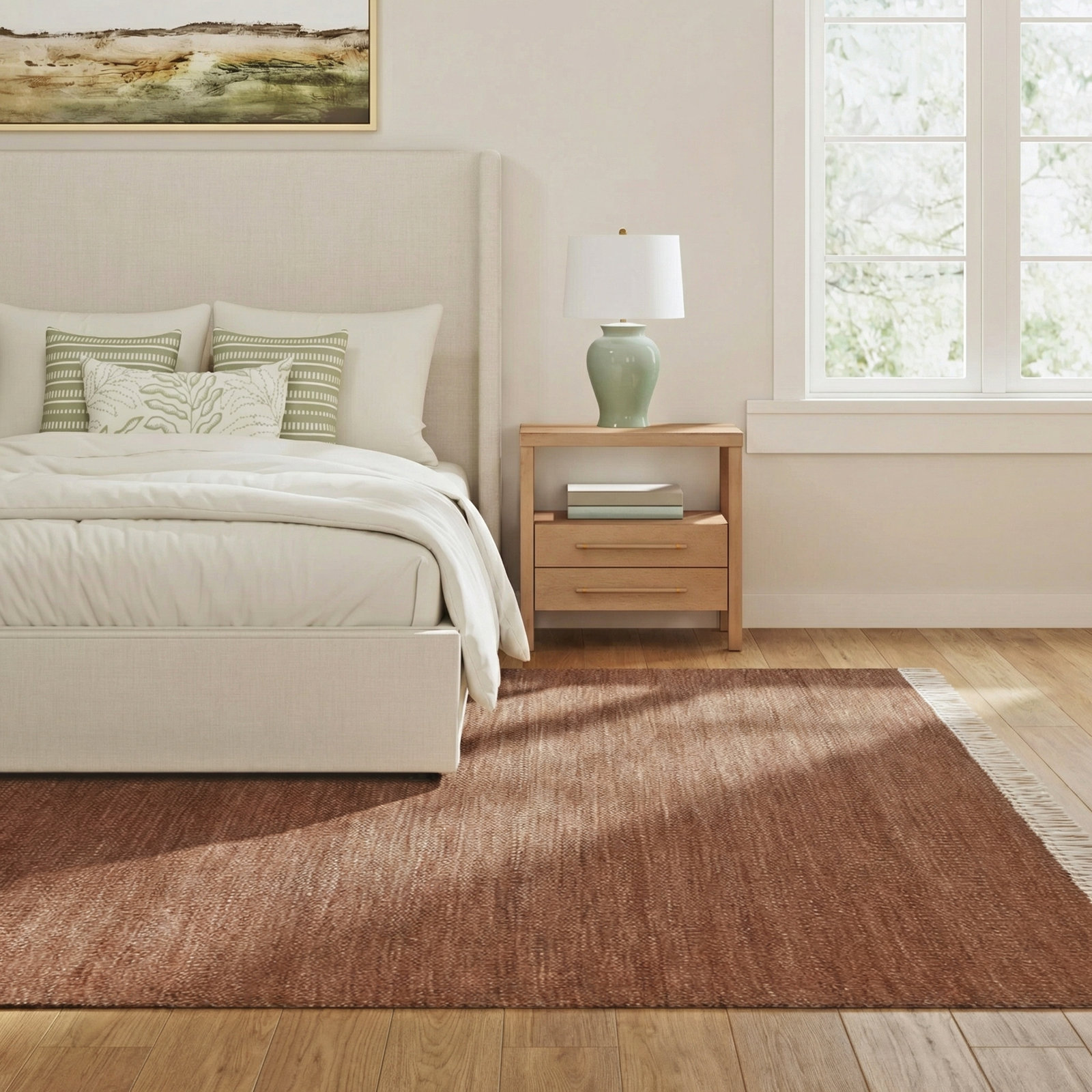Cassandra Brown Hand-Woven Outdoor Rug, Rectangle 9' x 12'
