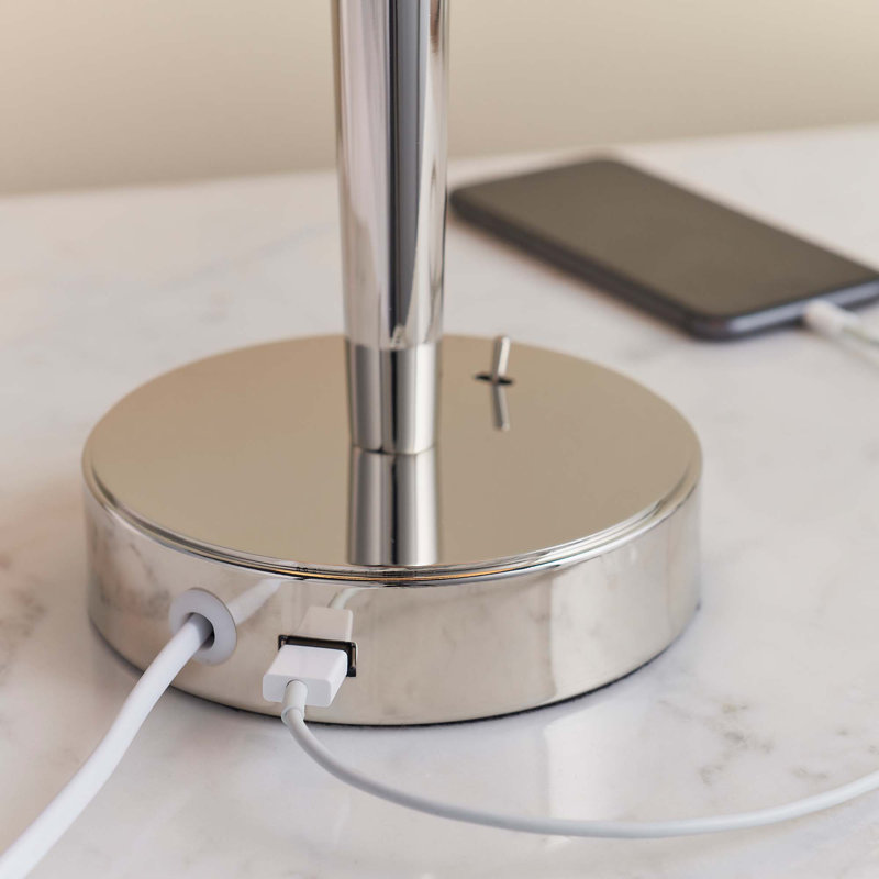 Folds 51.5Cm Silver Table Lamp Set