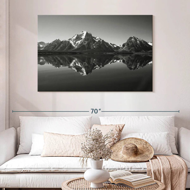 Alvord Grand Teton Mountains BW, H 32 po x l 48 po