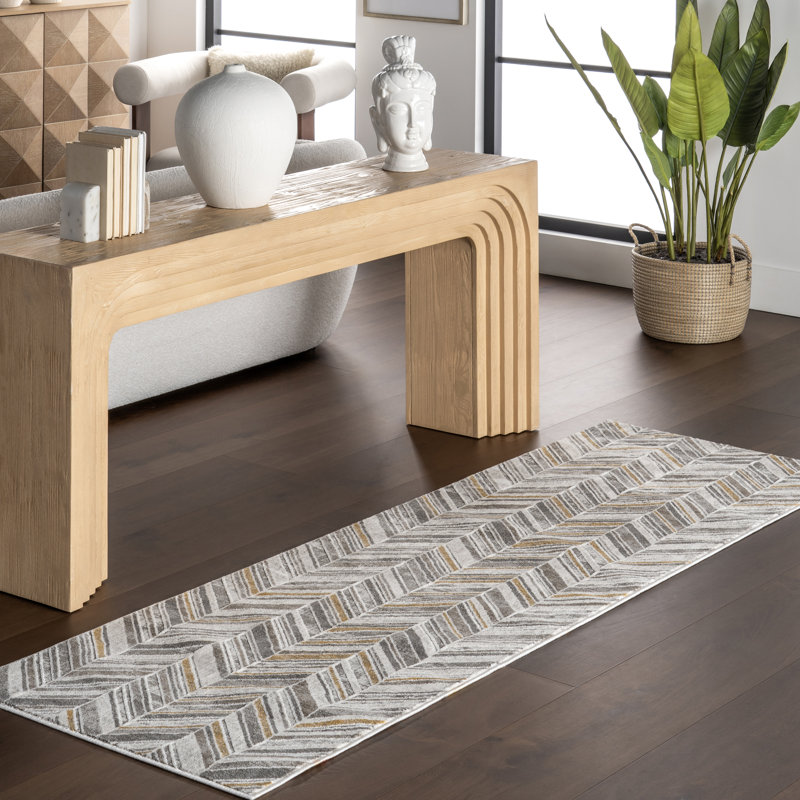 Trinton Modern Abstract Chevron Area Rug, Runner 2'8" x 8'