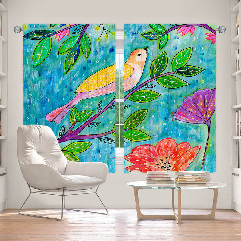 Ensemble de rideaux en polyester 2 pièces Flordemaria, L 40 po x L 52 po