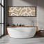 Lignes blanches abstraites sur art moderne beige-100937186-111696311