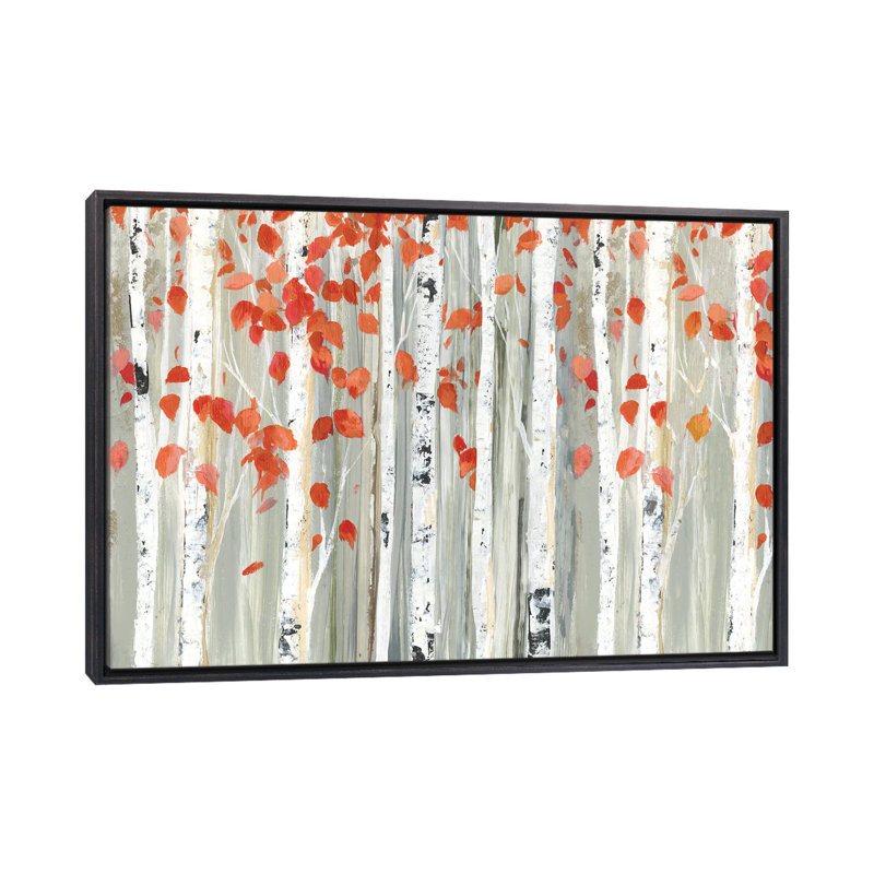 «Red Leaves» par Allison Pearce - reproduction d'art, Toile encadrée noir délavé, H 40 po x l 60 po x 1,5 po