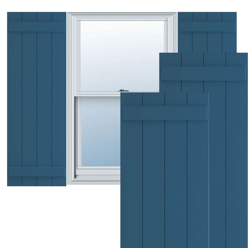 Volets en PVC True Fit, H 65 po x l 21 1/2 po x P 1 po, Bleu séjour