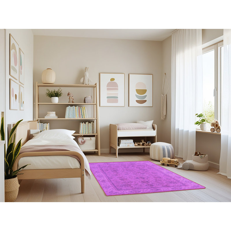 Tapis lavables à la machine mauve Mid-Century 1325 Leyes, Rectangle 4 pi x 6 pi