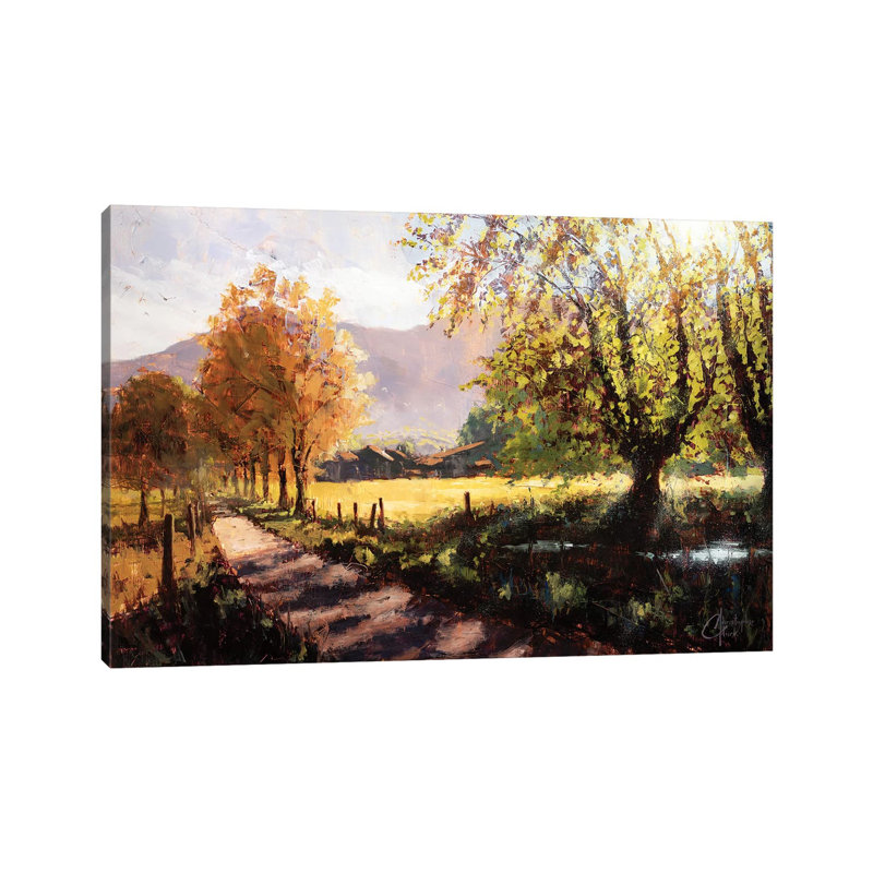 Français Alps en été par Christopher Clark-reproduction d’art, Toile tendue, Pas de tapis, H 26 po x l 40 po x 1,5 po