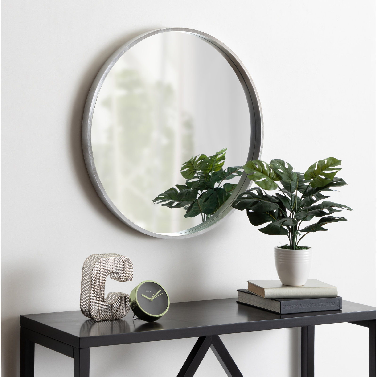 Arranjeet Accent Mirror, 25.6" x 25.6", Silver