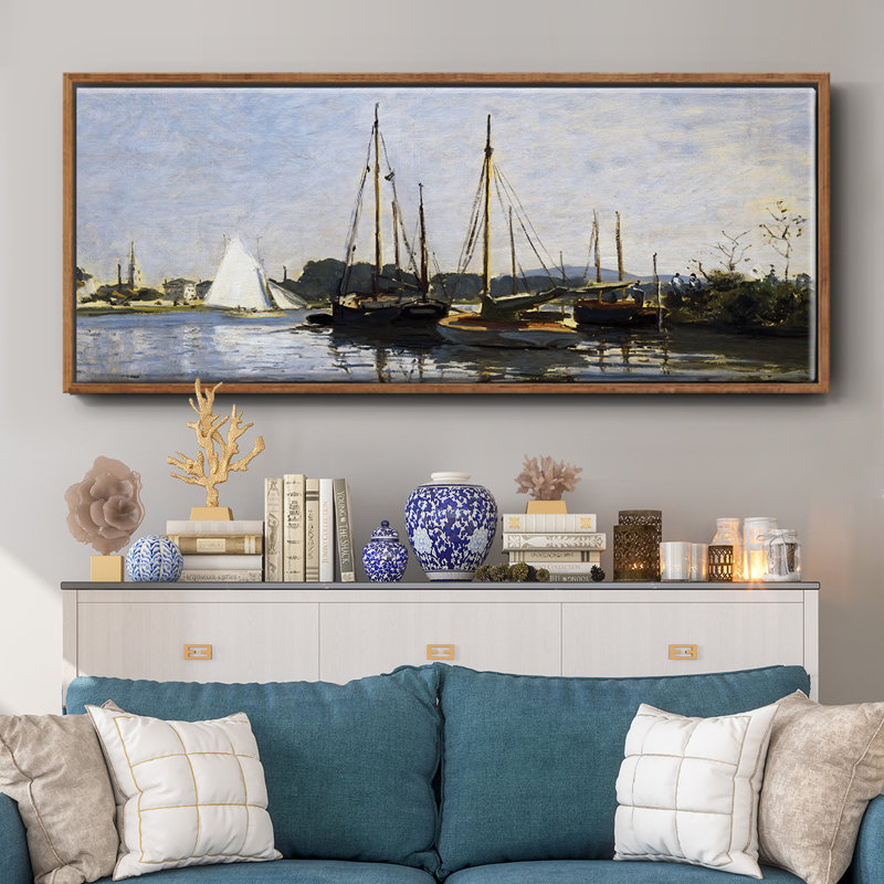 Bateaux de plaisance, 1872 - Toile encadrée, H 20 po x l 50 po