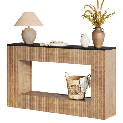Modern Console Table, 55 Inch Wood Entryway Table With Storage