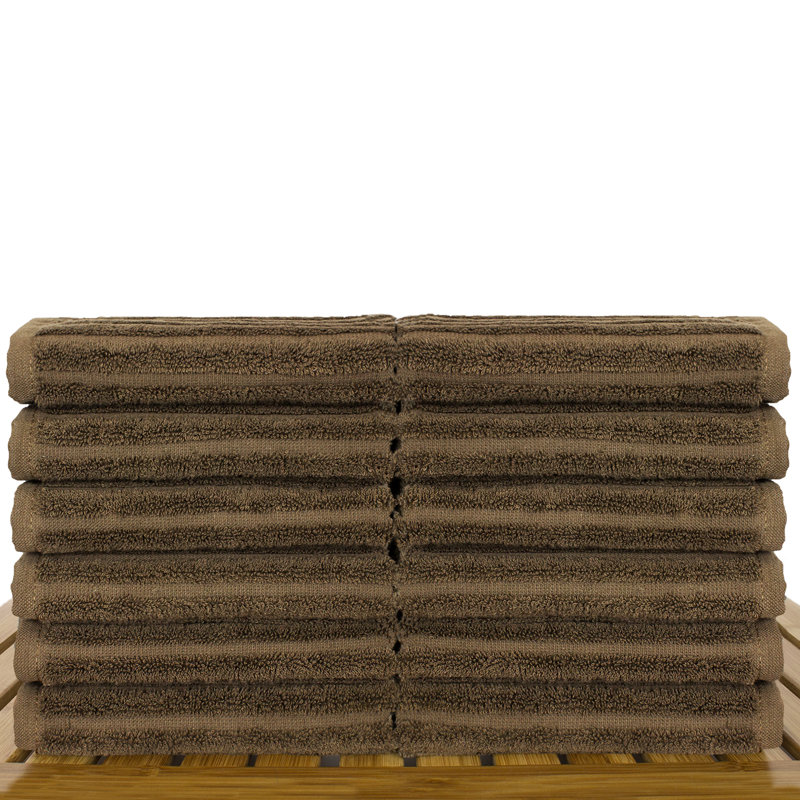 Ensemble 12 pièces de serviettes de toilette en coton 100% ECO Basic, Cacao
