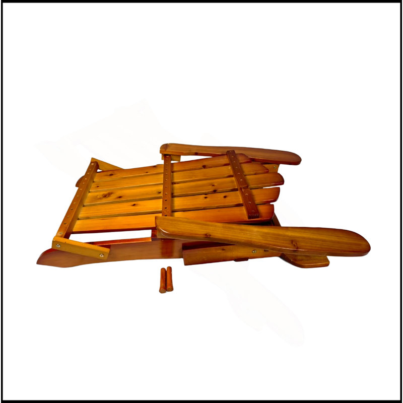 Chaise Adirondack d'extérieur ou d'intérieur en bois, pliable, chêne