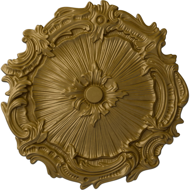 Médaillon de plafond Endurathane Exeter, DE 17 3/4 po x P 1 1/8 po (convient aux auvents jusqu'à 3 1/8 po), finition de foyer en pierre peinte à la main