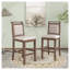 Ensemble de salle à manger à hauteur de comptoir 3 pièces avec table à abattants et chaises rembourrées, en bois d'hévéa brun Topmax