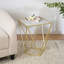 Table d'appoint en verre doré et blanc, table de bout minimaliste moderne