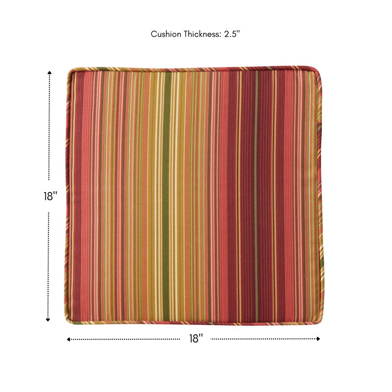 Outdoor Dining Chair Seat Pad, Kinnabari Stripe