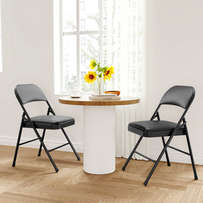 20,7 lb 18,9 po x 18,1 po x 29,7 po ensemble de 2 chaises pliantes en acier avec coussin de siège rembourré en polyuréthane