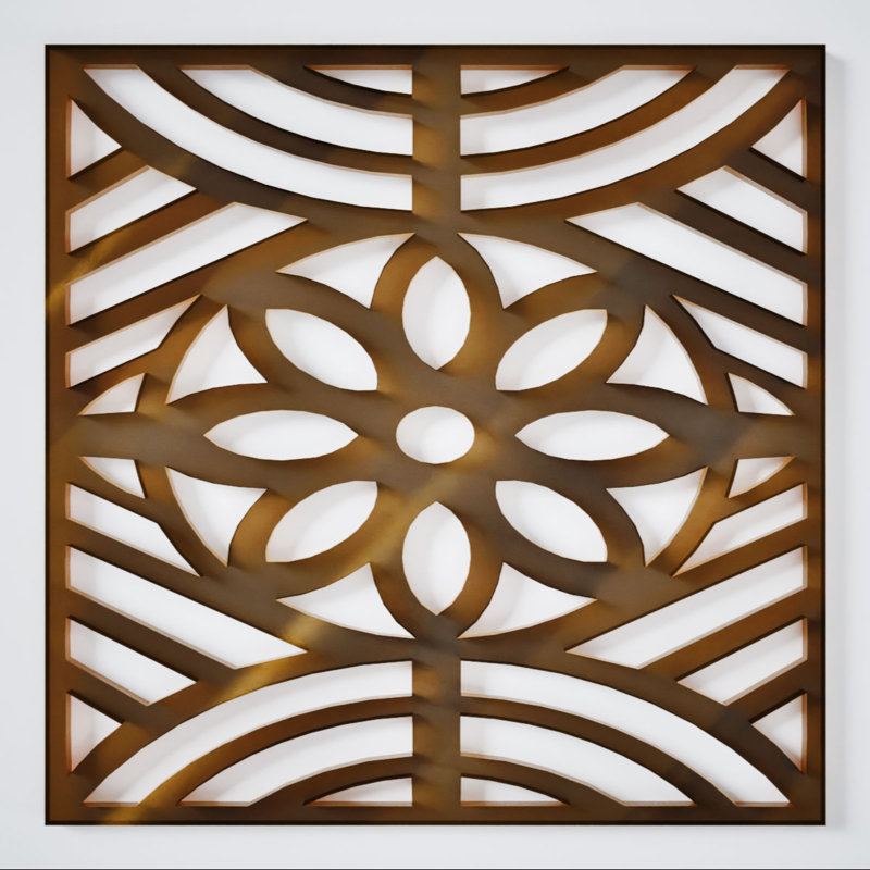 Miroir bronze Hesperia, 7.38" H x 7.375" W x 0.125" D, Miroir de bronze
