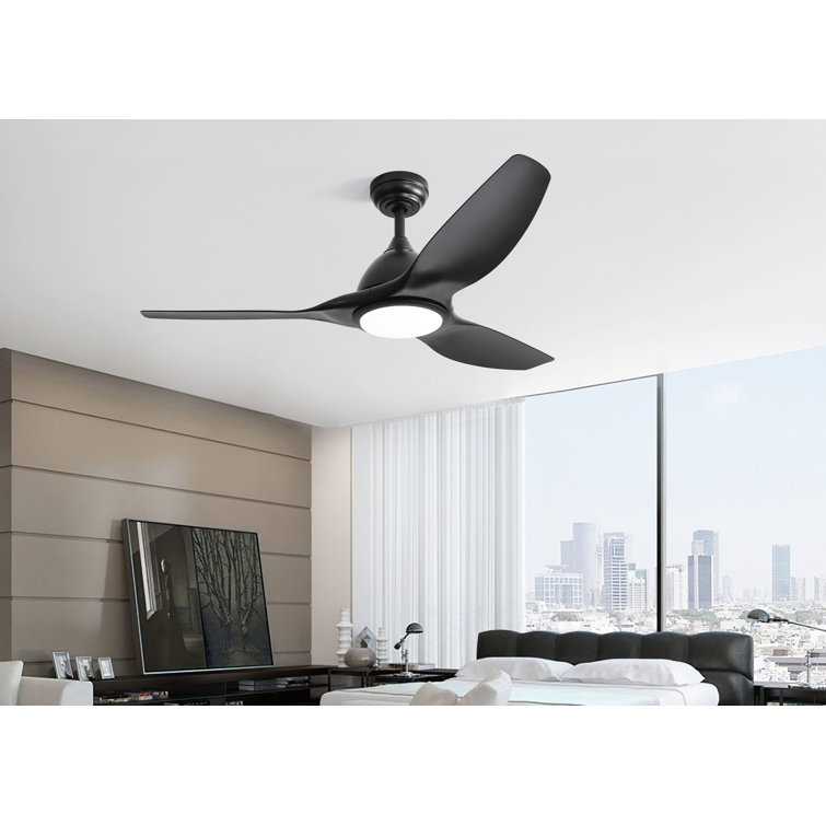 52 Inch Modern Ceiling Fan with 22W LED Light, 3 ABS Fan Blades DC Motor Ceiling Fan for Indoor