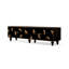 Meuble télé moderne en bois massif noir-1023541729