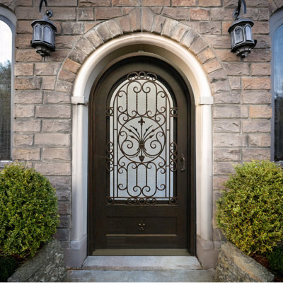 Ivy Crest Single Arched Iron Door