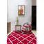Tapis rouge/blanc touffeté à treillis géométrique Sera-442673948