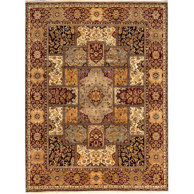 Wool Oriental Area Rug in Brown/Red/Beige/Light Blue
