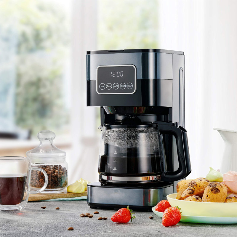 Nbarthome 10-Cup Coffee Maker, Black