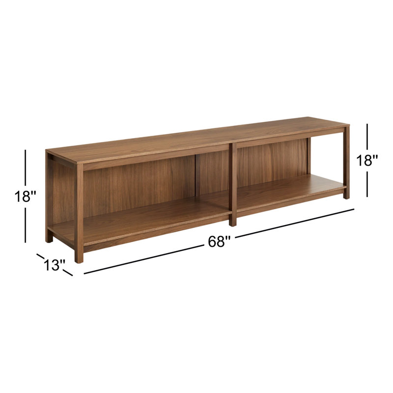 Open Plan Solid Wood Storage Bench, Walnut