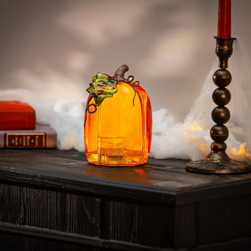 Pumpkin LED Water Globe, 6.5"H