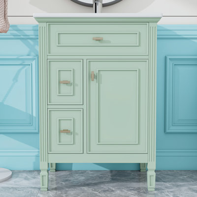 Meuble-lavabo avec lavabo, tiroirs et tablette réglable