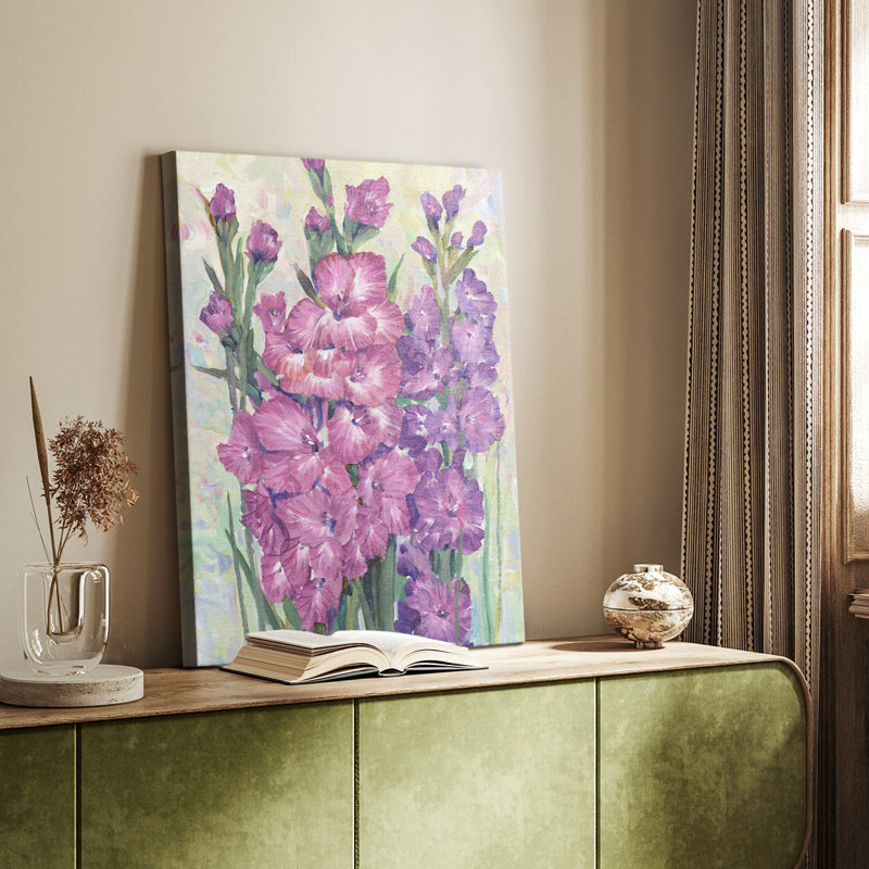 Glaïeuls en fleurs I - galerie Cavas sur mesure, H 60 po x l 40 po