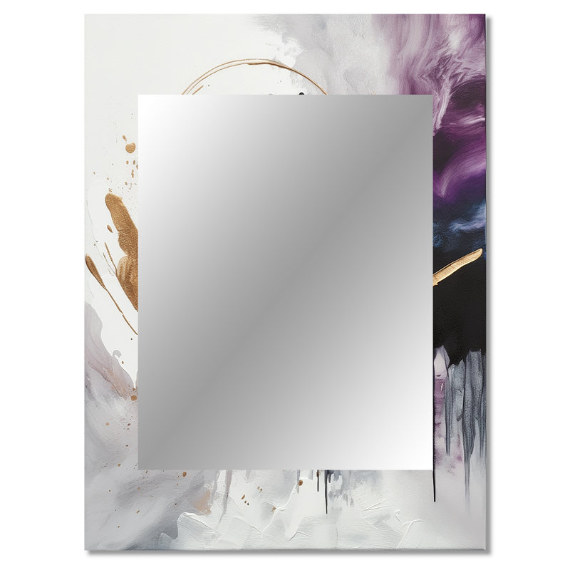 Circlar Design Solid Marble Art II - Marble Unique Wall Mirror, Gold Mirror, Printed Metal Art, 40" x 30"
