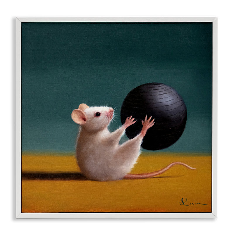 Art souris, giclée par Lucia Heffernan, Giclée encadrée blanc bord de mer, H 24 po x l 24 po