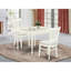 L'ensemble 3 pièces de table et chaises de cuisine contient une table de salle à manger rectangulaire avec Dropleaf et 2 chaises rembourrées en tissu de lin, blanc lin-749268155-741723776-689759449
