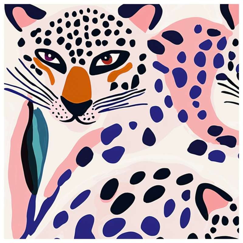 Abstract Leopards Illustration Blankets, 50in W x 60in H